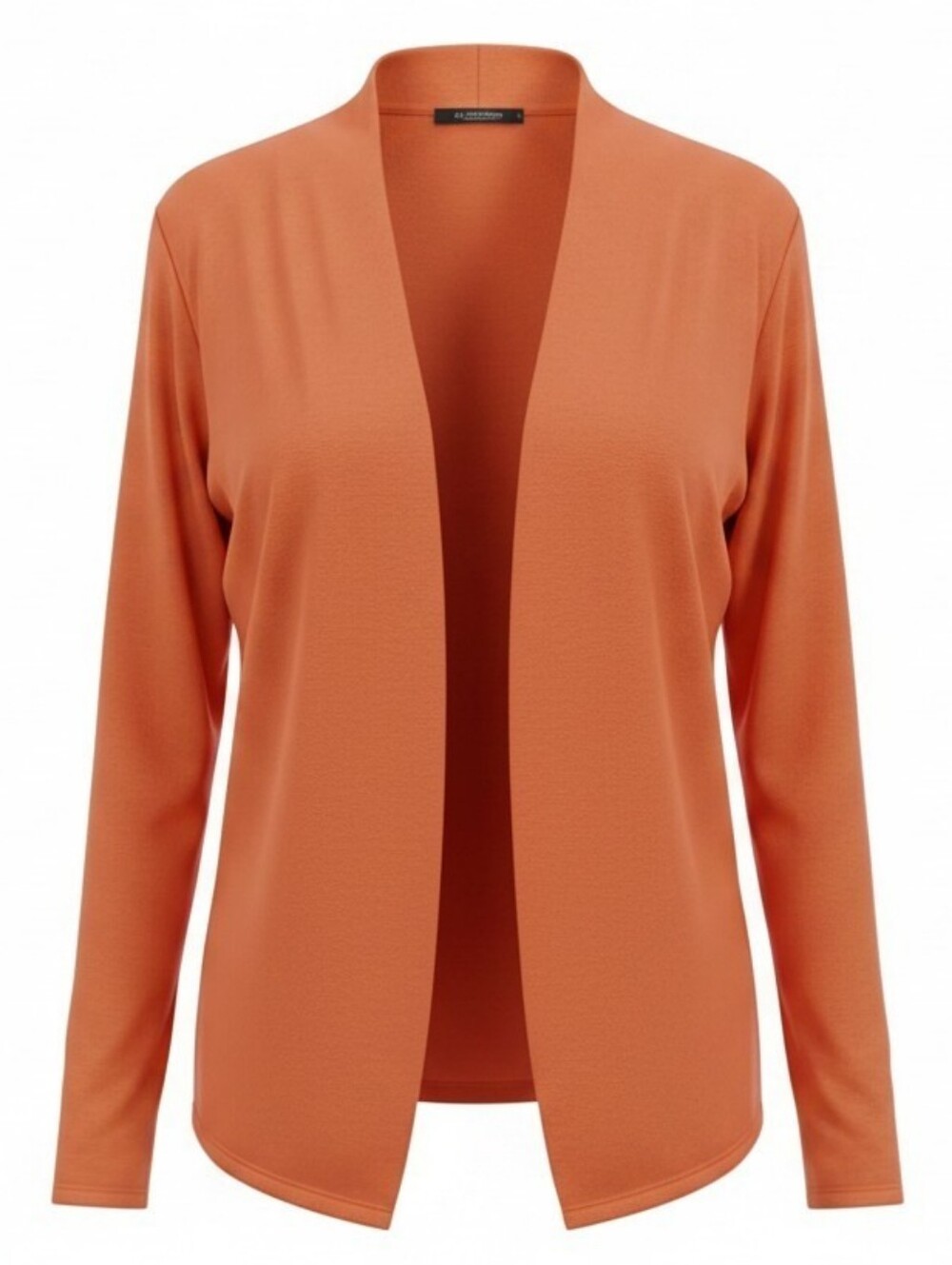 BEANSTONES | Apricot Peach Open Front Cardigan Lightweight Layering Jacket | 1X